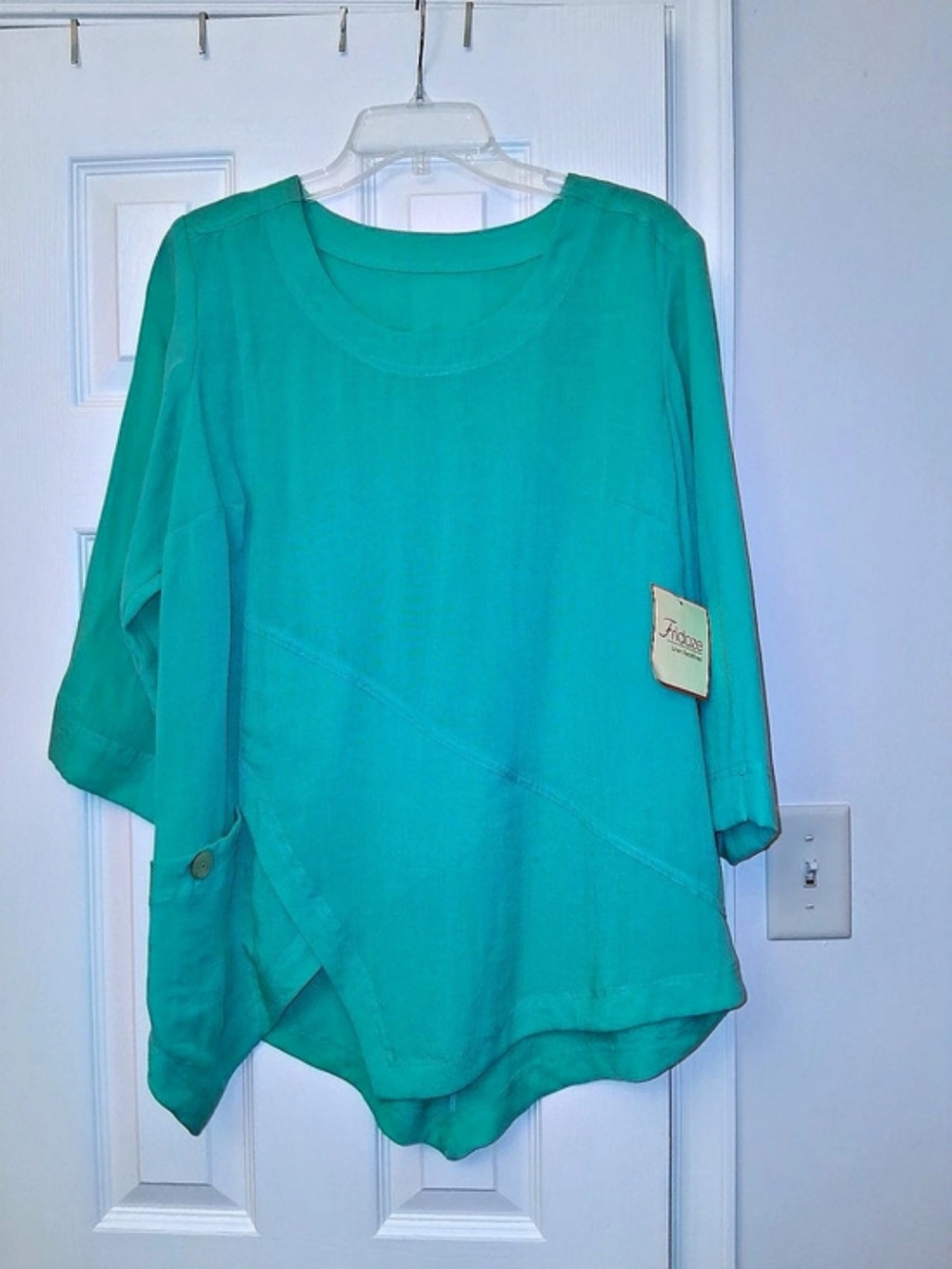 Fridaze Linen Redefoned Tunic in Green Size Small NWT